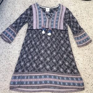 Long Sleeve Tassel Dress